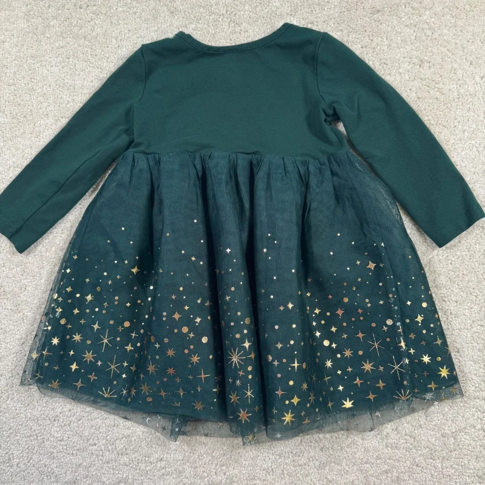 Hanna Andersson Tulle Shimmer Star Print Dress 2T Toddler Girls Christmas